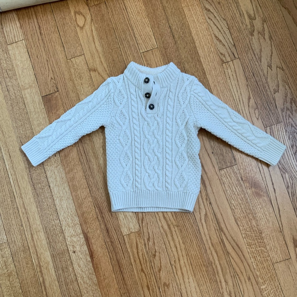 Baby GAP cream cable knit boy’s sweater 3T